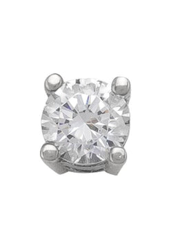 N4951 - WHITE GOLD 4MM CZ STUD EARRING