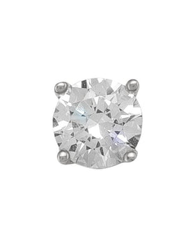 N4952 - WHITE GOLD 5MM CZ STUD EARRING