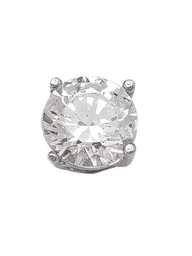 N4953 - WHITE GOLD 6MM CZ STUD EARRING