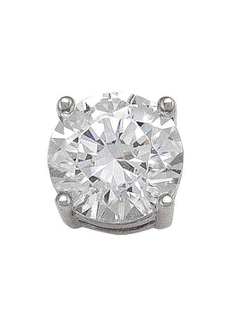 N4954 - WHITE GOLD 7MM CZ STUD EARRING