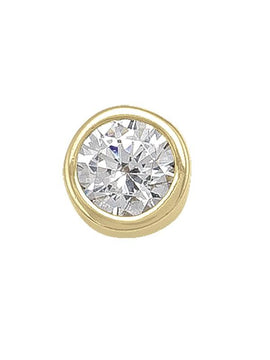 N4960 - YELLOW GOLD 4MM CZ BEZEL STUD EARRING