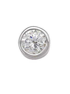 N4963 - WHITE GOLD 4MM CZ BEZEL STUD EARRING