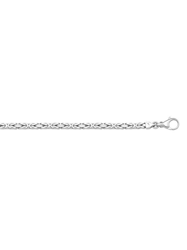 N513W - WHITE GOLD SOLID BYZANTINE LINK