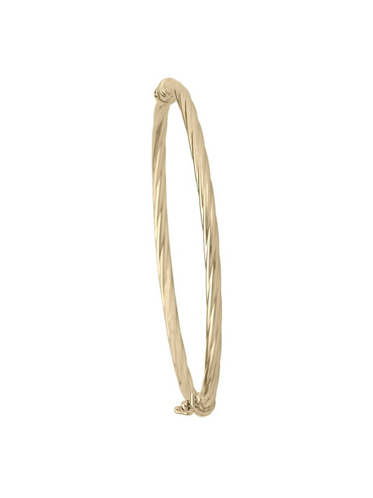 N5702 - 3MM YELLOW GOLD TWIST BANGLE
