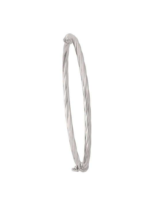 N5718 - 3MM WHITE GOLD TWIST BANGLE