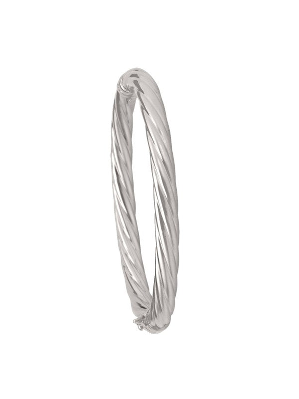 N5719 - 6MM WHITE GOLD TWIST BANGLE