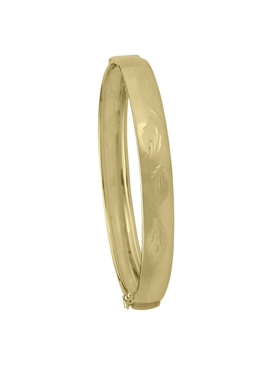 N5813 - YELLOW GOLD BANGLE WITH DESIGN