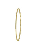 N5901 - 2MM YELLOW GOLD DIAMOND CUT SLIP ON BANGLE