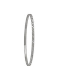N5902W - 3MM WHITE GOLD DIAMOND CUT SLIP ON BANGLE