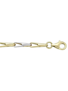 TWO TONE GOLD HOLLOW FANCY ROUND LINK