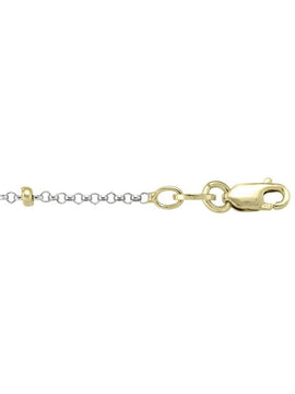 N905 - TWO TONE GOLD STATION BEAD LINK