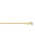 P025 - YELLOW GOLD LIGHTLY PLATED SOLID SINGAPORE LINK