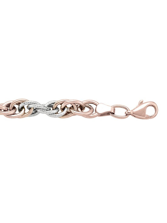 TA23 - PINK AND WHITE GOLD FANCY HOLLOW BRACELET
