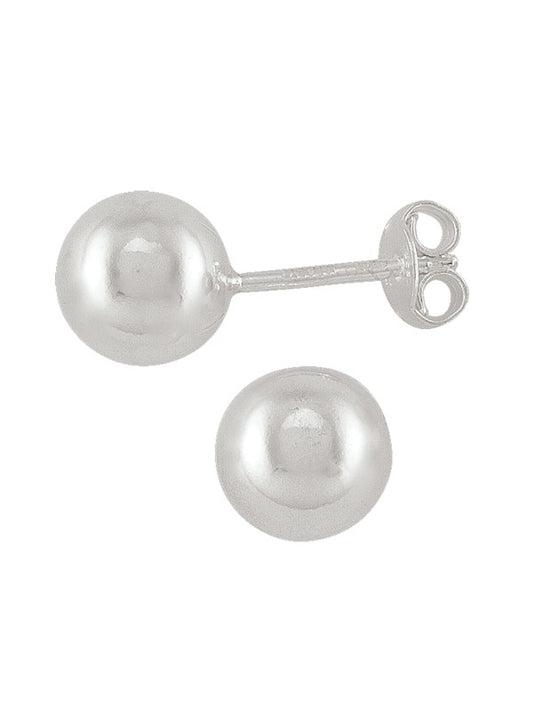SIL-TEC-37 - STERLING SILVER 8MM BALL EARRING