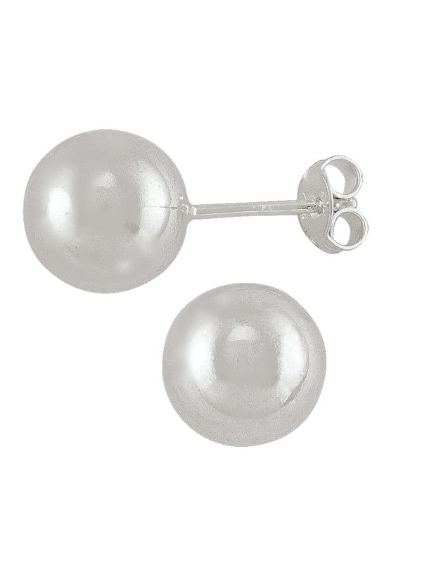 SIL-TEC-38 - STERLING SILVER 10MM BALL EARRING