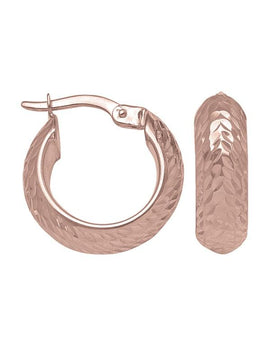 TA132 - PINK GOLD DIAMOND CUT HOOP