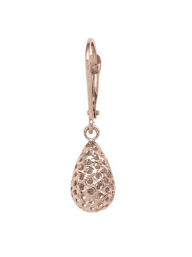 TA133 - PINK GOLD FANCY DIAMOND CUT TEAR DROP EARRING