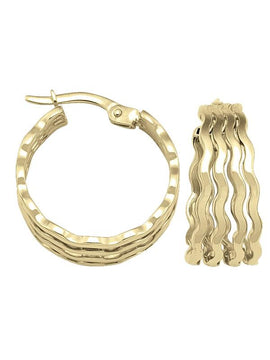 TA146 - YELLOW GOLD FANCY HOOP EARRING