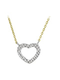 TWO TONE OPEN HEART NECKLACE
